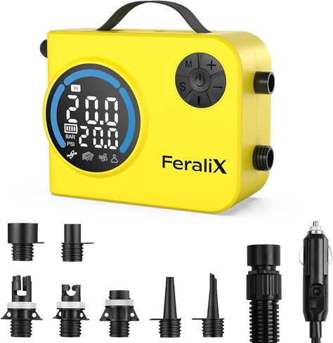 Electric Paddle Board Pump 20 PSI,Rechargeable SUP Air Compressor with Auto Shut-Off,Dual Stage Inflation & Deflation for Paddleboards,Kayaks,Boats and Other Inflatables in Saudi Arabia