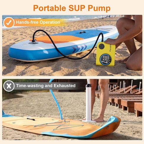 Electric Paddle Board Pump 20 PSI,Rechargeable SUP Air Compressor with Auto Shut-Off,Dual Stage Inflation & Deflation for Paddleboards,Kayaks,Boats and Other Inflatables in Saudi Arabia