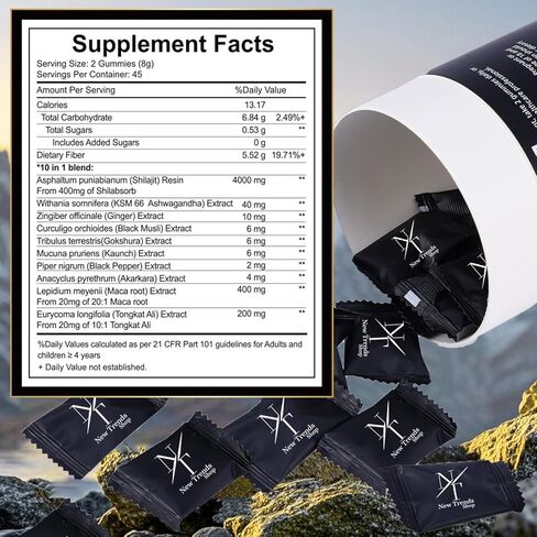 Shilajit Gummies 10-in-1 Ultra Shilajit Gummies | 4000 mg Pure Shilajit, Tongkat Ali, Maca Root, 75% Fulvic Acid | Sugar-Free Vegan, 85+ Trace Minerals | 90 Pack in Saudi Arabia