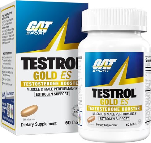 GAT SPORT Testrol Gold ES مع شيلاجيت، تريبولوس، DIM، زنك، لونج جاك، الحلبة، بالميتو المنشاري، توازن الاستروجين، 60 قرصًا in Kuwait