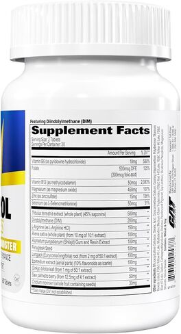 GAT SPORT Testrol Gold ES مع شيلاجيت، تريبولوس، DIM، زنك، لونج جاك، الحلبة، بالميتو المنشاري، توازن الاستروجين، 60 قرصًا in Kuwait