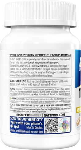 GAT SPORT Testrol Gold ES مع شيلاجيت، تريبولوس، DIM، زنك، لونج جاك، الحلبة، بالميتو المنشاري، توازن الاستروجين، 60 قرصًا in Kuwait