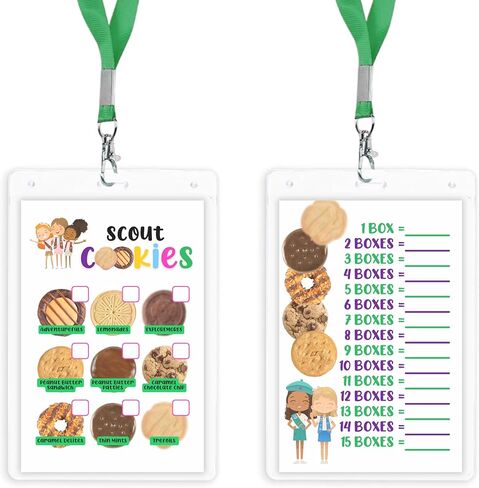 قائمة أسعار ملفات تعريف الارتباط الكشفية مرجع ABC Baker Cookie Booth Lanyard | 5 PK 4x6 "في غلاف واضح مع تعقب مبيعات الحبل الأخضر المباعة هنا ملفات تعريف الارتباط توقف باب علامة الإشارة in Kuwait