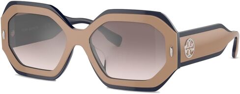 Tory Burch TY7192U 19396i Sunglasses Navy/Beige/Clear Lradient Gray 55mm in Kuwait