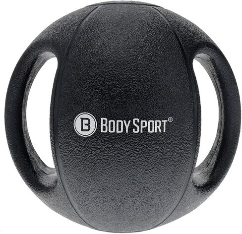 Body Sport Double Grip Medicine Ball, 18 lb. - Strength Training Weighted Exercise Tool - Softer Kettlebell Alternative for Home Fitness & Gyms in Saudi Arabia