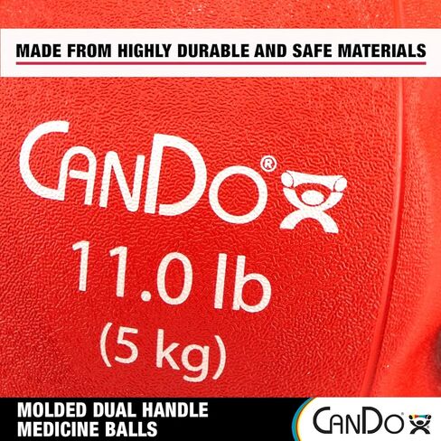 CanDo Molded Dual Handle Medicine Ball - 5 pc Set (Tan, Yellow, Red, Green, Blue) in Saudi Arabia