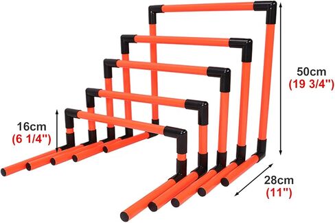Portable Hurdles Training Equipment, 5 Pack Different Height Hurdles for Kids, Plastic Soccer Agility Workout Trainer Kit, Track and Field Hurdles (Red) (Red) in Kuwait
