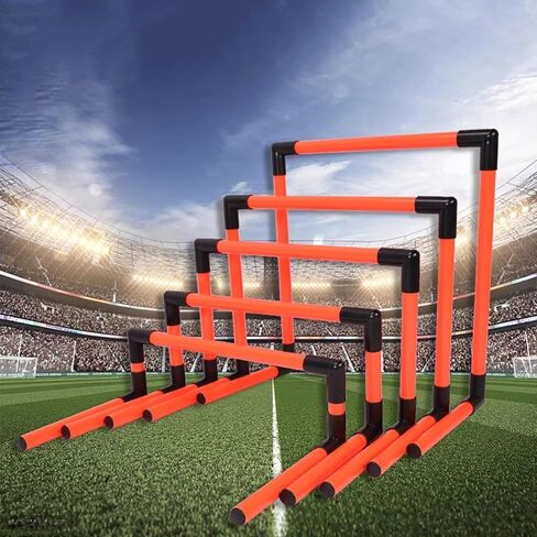 Portable Hurdles Training Equipment, 5 Pack Different Height Hurdles for Kids, Plastic Soccer Agility Workout Trainer Kit, Track and Field Hurdles (Red) (Red) in Kuwait