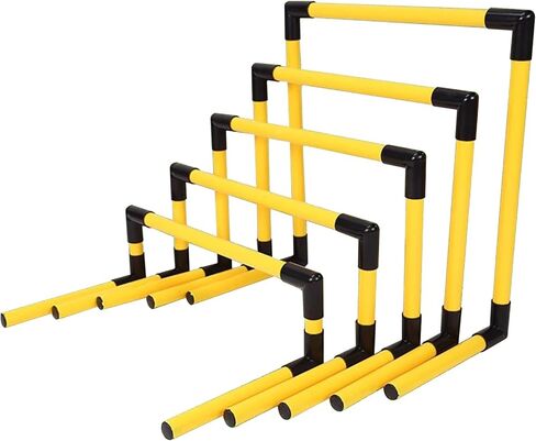 Portable Hurdles Training Equipment, 5 Pack Different Height Hurdles for Kids, Plastic Soccer Agility Workout Trainer Kit, Track and Field Hurdles (Red) (Yellow) in Kuwait