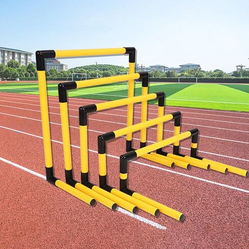 Portable Hurdles Training Equipment, 5 Pack Different Height Hurdles for Kids, Plastic Soccer Agility Workout Trainer Kit, Track and Field Hurdles (Red) (Yellow) in Kuwait