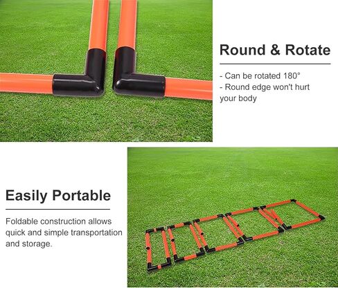 Portable Hurdles Training Equipment, 5 Pack Different Height Hurdles for Kids, Plastic Soccer Agility Workout Trainer Kit, Track and Field Hurdles (Red) (Yellow) in Kuwait