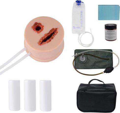 مدرب تعبئة الجروح 2 في 1 مع حقيبة ضخ، جهاز محاكاة واقعي للتحكم في النزيف من السيليكون لوقف النزيف، مدرب مهام التحكم في النزيف لـ TCCC وممارسة المسعفين in Kuwait