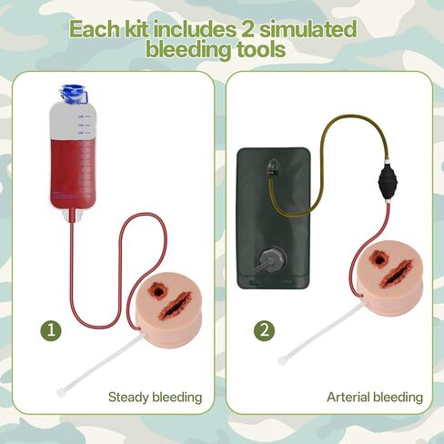 مدرب تعبئة الجروح 2 في 1 مع حقيبة ضخ، جهاز محاكاة واقعي للتحكم في النزيف من السيليكون لوقف النزيف، مدرب مهام التحكم في النزيف لـ TCCC وممارسة المسعفين in Kuwait