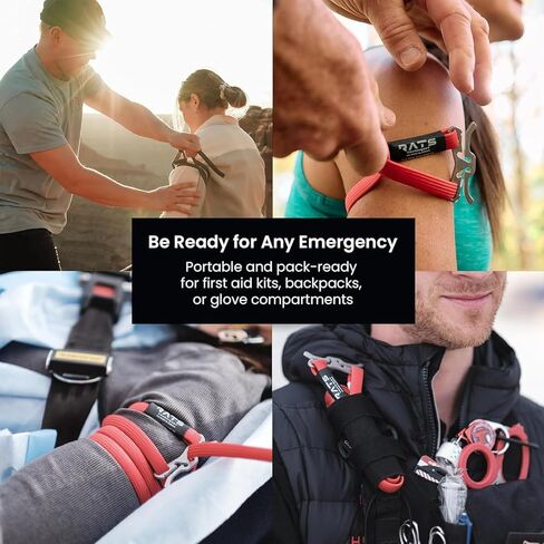 Rats Tourniquet System, Quick-Apply Emergency Tourniquet, First Aid, Survival Gear, Compact & Versatile Hemorrhage Control Medical Tool - Hi-Vis Red in Kuwait