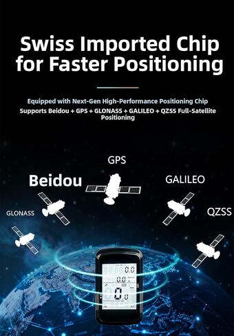 جهاز كمبيوتر الدراجة GPS عداد السرعة للدراجة مع إضاءة خلفية تلقائية مقاومة للماء وعمر بطارية طويل in Kuwait