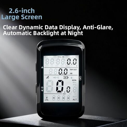 جهاز كمبيوتر الدراجة GPS عداد السرعة للدراجة مع إضاءة خلفية تلقائية مقاومة للماء وعمر بطارية طويل in Kuwait