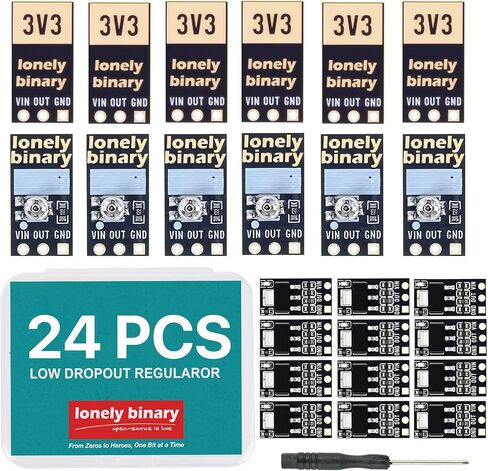 24 قطعة AMS1117-LDO Regulator الإصدار الذهبي 18xAMS1117-3.3V ثابت + 6xAdjustable AMS1117-ADJ DC-DC وحدة الطاقة المتدرجة لمشاريع Arduino وRaspberry Pi وESP32 S3 in Kuwait