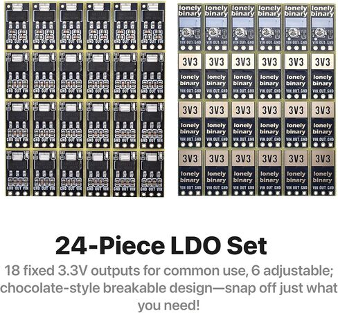 24 قطعة AMS1117-LDO Regulator الإصدار الذهبي 18xAMS1117-3.3V ثابت + 6xAdjustable AMS1117-ADJ DC-DC وحدة الطاقة المتدرجة لمشاريع Arduino وRaspberry Pi وESP32 S3 in Kuwait