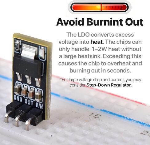 24 قطعة AMS1117-LDO Regulator الإصدار الذهبي 18xAMS1117-3.3V ثابت + 6xAdjustable AMS1117-ADJ DC-DC وحدة الطاقة المتدرجة لمشاريع Arduino وRaspberry Pi وESP32 S3 in Kuwait