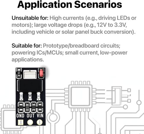 24 قطعة AMS1117-LDO Regulator الإصدار الذهبي 18xAMS1117-3.3V ثابت + 6xAdjustable AMS1117-ADJ DC-DC وحدة الطاقة المتدرجة لمشاريع Arduino وRaspberry Pi وESP32 S3 in Kuwait
