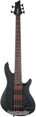 جيتار كهربائي باس من Schecter Charles Berthoud CB-5 - ساتان أسود شفاف in Saudi Arabia