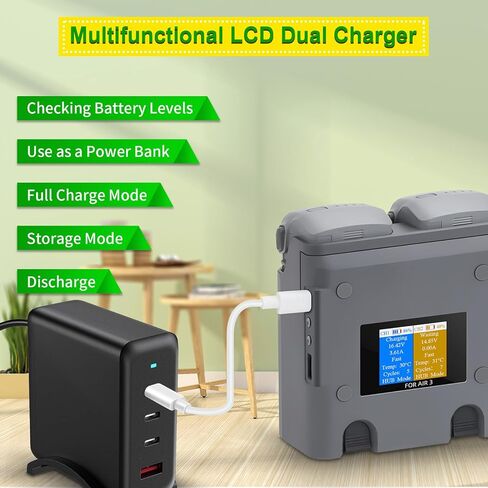 Two Way Battery Charging Hubs for Air 3 2Batteries Hubs Two Woking Modes Storage & Intelligent Flight Battery Charging in Saudi Arabia