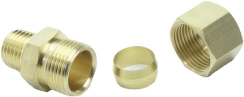 3 Pcs Brass Tube Fitting 1/2" Tube OD Compression x 1/4" NPT Male Pipe Connector in Saudi Arabia