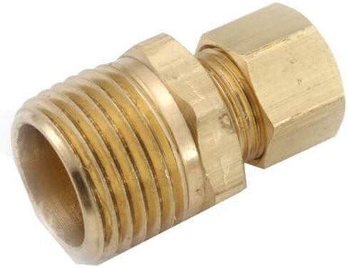 Anderson Metals 750068-0604 Brass Connector, 3/8 in. Compression x 1/4 in. MPT - Quantity 10 in Saudi Arabia