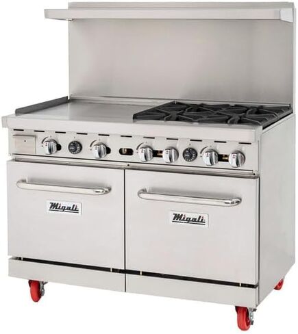Migali C-RO4-24GL-LP 48" 4 Burner Liquid Propane Range with Griddle - 188,000 BTU in Saudi Arabia