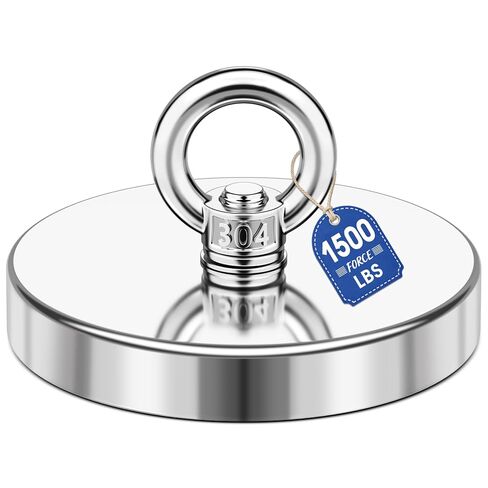 Neodymium Fishing Magnet, 500 lbs Strong Magnet Fishing, Magnetic Fishing Magnets, Rare Earth Magnet with Countersunk Hole Eyebolt for Retrieving Items in Lake, Beach, Lawn 2.36’’(60mm) in Kuwait