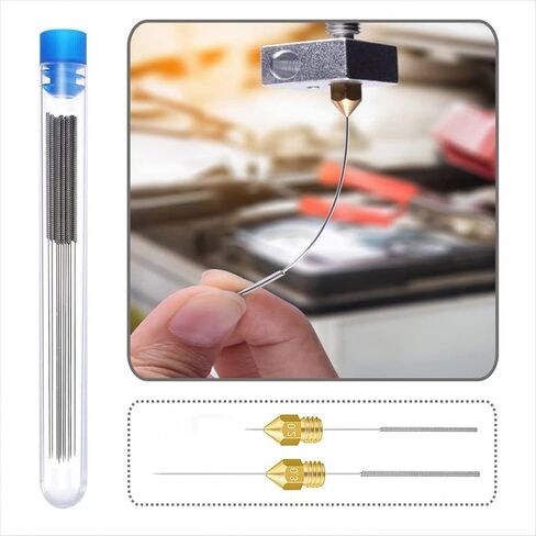 10pcs/Lot Nozzle Cleaning Needles 3D Printer Parts 0.15 0.2 0.25 0.3 0.35 0.4 0.5 0.6 0.8 1.0mm Stainless Steel Nozzle Cleaning Needles Kit for Drills in Saudi Arabia