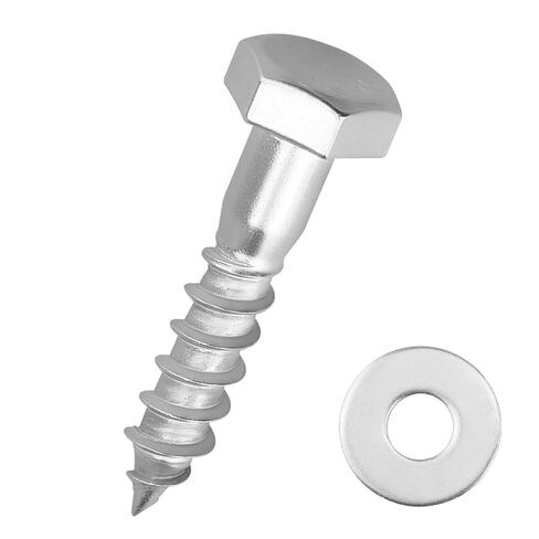 8-Sets M10 x 90mm Hex Head Lag Screws Bolts with Flat Washers, 304 Stainless Steel (18/8), Partial Thread, Heavy Duty Hex Head Lag Deck/Wood Screws in Saudi Arabia