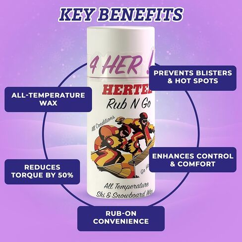 4 شمع Her Rub-N-Go للتزلج على الجليد والتزلج على الجليد لجميع درجات الحرارة - مصمم للميكانيكا الحيوية للنساء، موثوق به من قبل الجميع. ما يصل إلى 8 تطبيقات أو أكثر. الولايات المتحدة الأمريكية in Kuwait