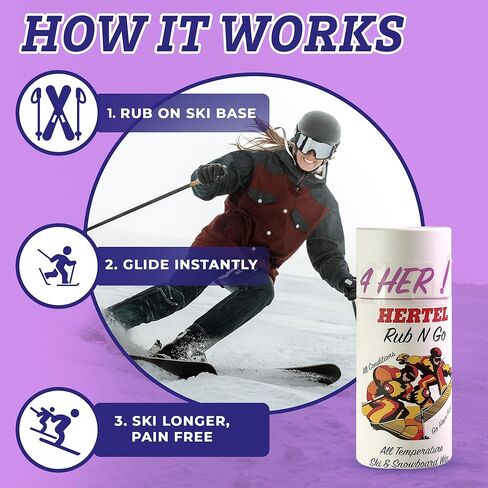 4 شمع Her Rub-N-Go للتزلج على الجليد والتزلج على الجليد لجميع درجات الحرارة - مصمم للميكانيكا الحيوية للنساء، موثوق به من قبل الجميع. ما يصل إلى 8 تطبيقات أو أكثر. الولايات المتحدة الأمريكية in Kuwait