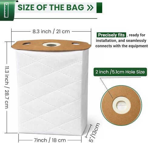 10 عبوات من أكياس المكنسة الكهربائية AH14010 لهوفر التجارية HVRPWR 40 فولت مكنسة كهربائية عمودية لاسلكية CH90600V، CH91600V | أكياس فلتر وسائط HEPA بسعة 5.5 لتر مع ترشيح من 5 طبقات وتصميم مانع للتسرب in Kuwait