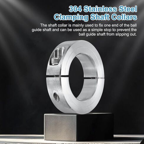 MECCANIXITY 2Pcs Shaft Collar 14mm Bore Single Split 304 Stainless Steel Clamping Shaft Collars for Industrial Automation Conveyor Belt Systems in Kuwait