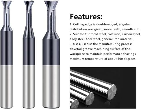 1pcs HSS 60 Degree Straight Shank Dovetail Cutter End Mill Slot Milling Cutter Tungsten Carbide Dovetail Milling Cutter 1.5-16mm T Slot Milling Bit End Mill in Kuwait