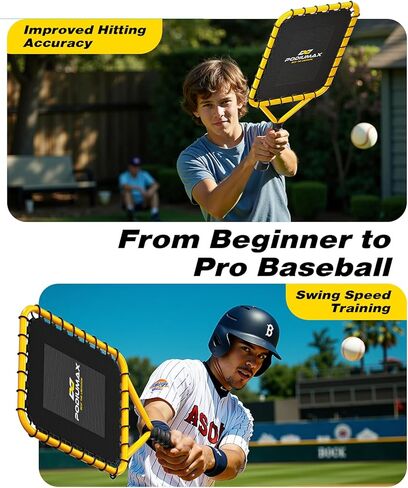 PodiuMax Baseball Racket for Fly Balls, 19 oz Balanced Fungo Racket & 7x4FT Baseball Pitching I Screen - Adjustable Strike Zone, Softball Net with Upgrade U-Shaped Base in Kuwait