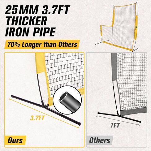 PodiuMax Baseball Racket for Fly Balls, 19 oz Balanced Fungo Racket, with Ergonomic Non-Slip Grip & Baseball Softball Pitching Screen, 7x7FT Pitcher Protection Net with Upgrade Frame in Kuwait