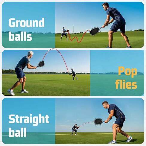 Fungo Racket Baseball for Fly Balls: XXSJ Softball Training Equipment for Coaches and Parents - Practice Hitting Grounders Line Drives Pop Flies (Red) in Kuwait