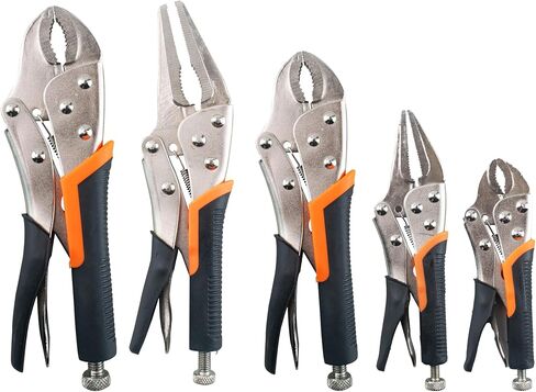 مجموعة C-Clamp Locking Cliers ، مقاس 6 بوصة ، 9 بوصات ، 11 بوصة ، 14 بوصة ، 4 قطع ، مقبلة مقبلة من أجل النجارة الخشبية واللحام وجيب حفرة مع صندوق تخزين بلاستيكي in Kuwait
