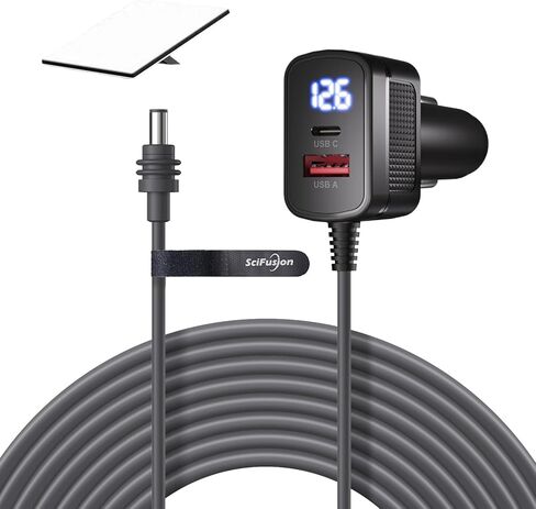 كابل Starlink Mini 16ft ، 3 في 1 Starlink Mini Car Charger DC Cable 18Awg ، محول سجائر مقاوم للماء 12V-48V مع عرض الجهد ، USB C PD 36W و USB A 18W منافذ 18 واط in Kuwait