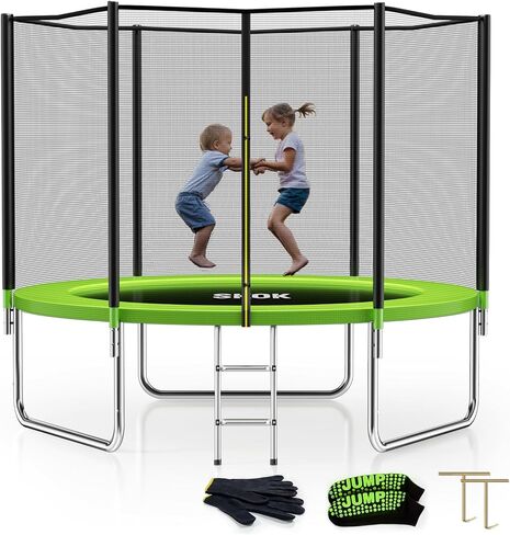 SKOK Trampoline for Kids,400LBS Outdoor Trampoline with Net-ASTM Approved Trampoline for Children and Adults in Kuwait