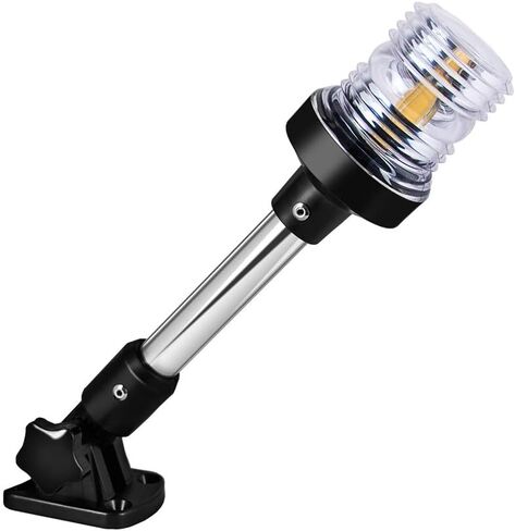 White LED Fold Down Boat Stern Light Boat Anchor Light for Pontoon (12 Inch) in Kuwait