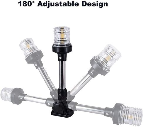 White LED Fold Down Boat Stern Light Boat Anchor Light for Pontoon (12 Inch) in Kuwait