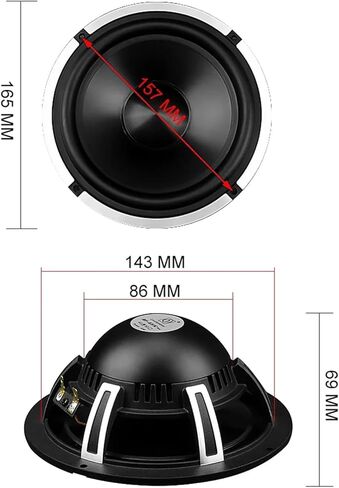 6.5 Inch Mid Range Woofer Speaker Horn 4 Ohm 50W Aluminum Sound Loudspeaker High Performance Fever Car Audio Speaker in Saudi Arabia