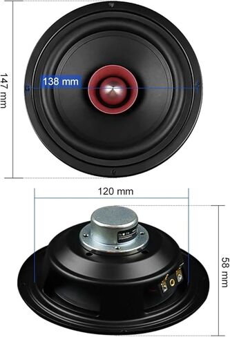 5.25 Inch Full Range HiFi Speakers, 2 pcs, 4, 8 Ohm, 40W, NdFeB Magnetic Speaker, Music Sound Speaker for Home Theater in Saudi Arabia