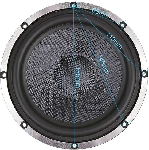 Mid-Range Bass Speakers for Car, 6.5 Inch Speaker, 4, 8 Ohm and 80 W Woofer, Aluminum Basin Frame for Home Theater in Saudi Arabia