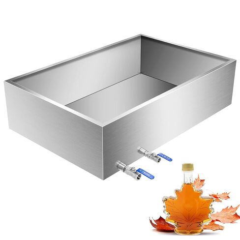 Maple Syrup Evaporator Pans, 30x16x9.5 Inch Stainless Steel Maple Syrup Boiling Pans with Valve for Boiling Maple Syrup in Saudi Arabia