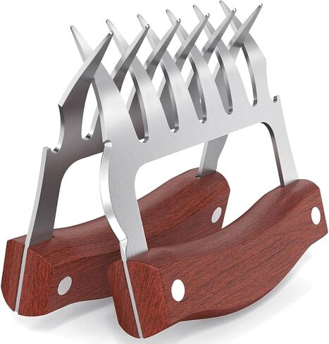 مخلب تقطيع اللحم المشوي من الفولاذ المقاوم للصدأ مع مقبض خشبي لتقطيع الأطعمة المختلفة (زوج واحد) مخلب تقطيع اللحم المشوي مع مقبض خشبي لتقطيع الأطعمة المختلفة (زوج واحد) in Kuwait